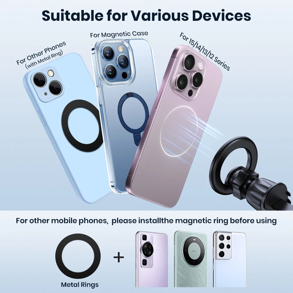 DriveNova Magnetic MagSafe Car Mount – 360° Air Vent Phone Holder