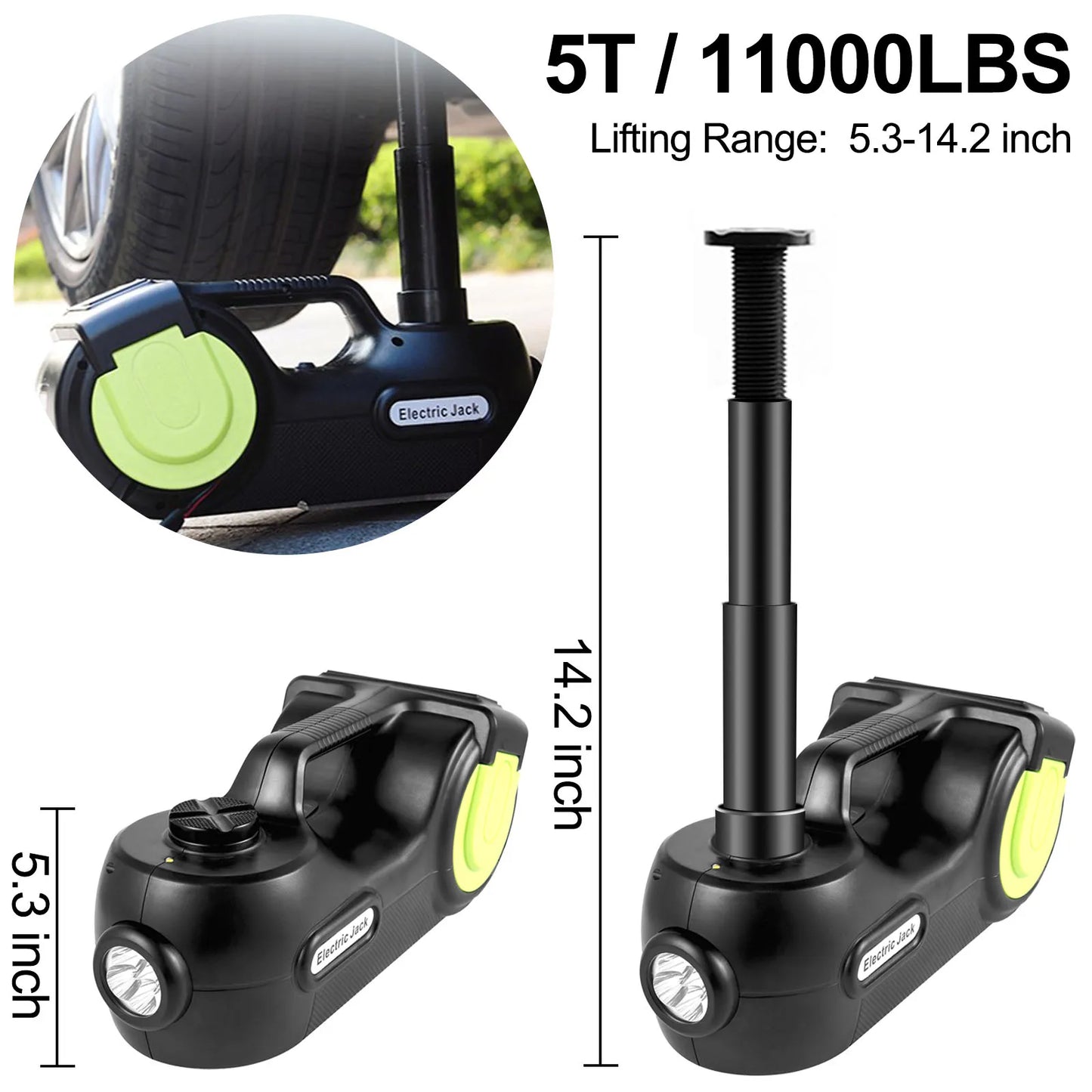 DriveNova™ 5T Elektro-Wagenheber Set – 3-in-1 Elektrischer Wagenheber mit Schlagschrauber & Luftkompressor (12V)