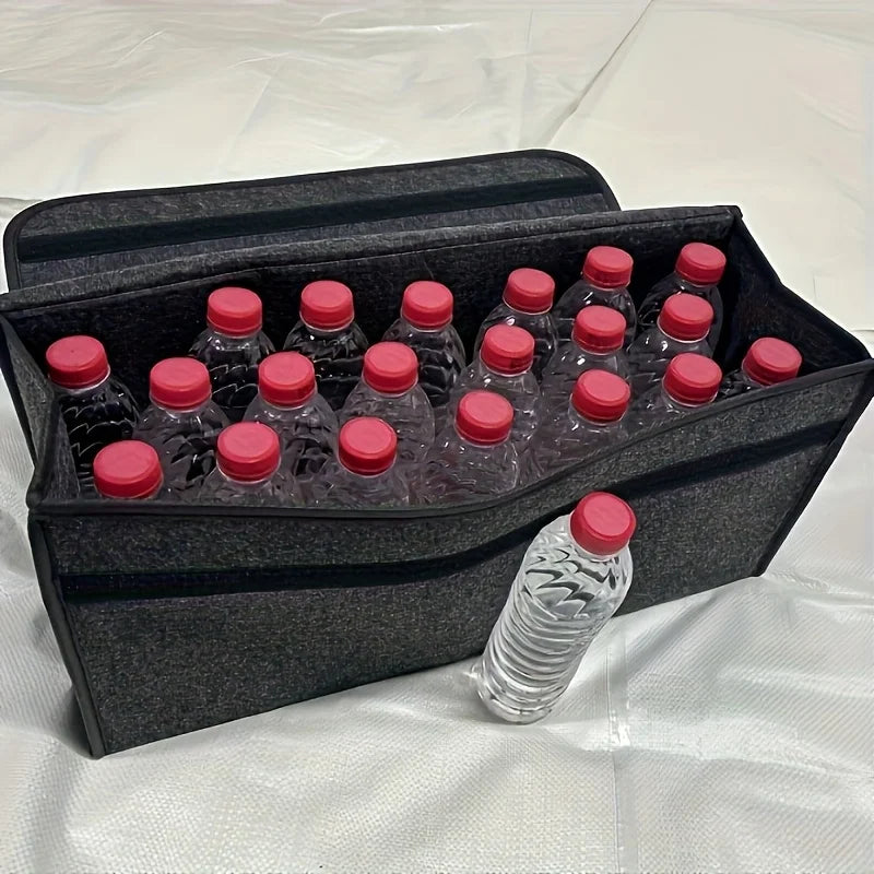 DriveNova Premium Kofferraum-Organizer aus Filz | Faltbare Auto-Aufbewahrungsbox
