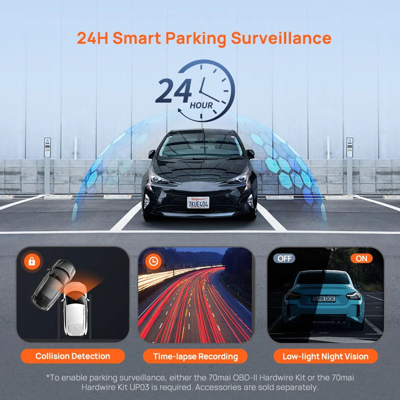 DriveNova™ 70mai M310 Plus 2K Dashcam – WLAN, Nachtsicht & Parküberwachung
