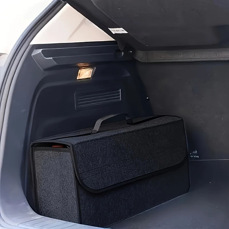 DriveNova Premium Kofferraum-Organizer aus Filz | Faltbare Auto-Aufbewahrungsbox