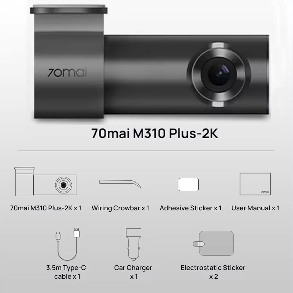 DriveNova™ 70mai M310 Plus 2K Dashcam – WLAN, Nachtsicht & Parküberwachung