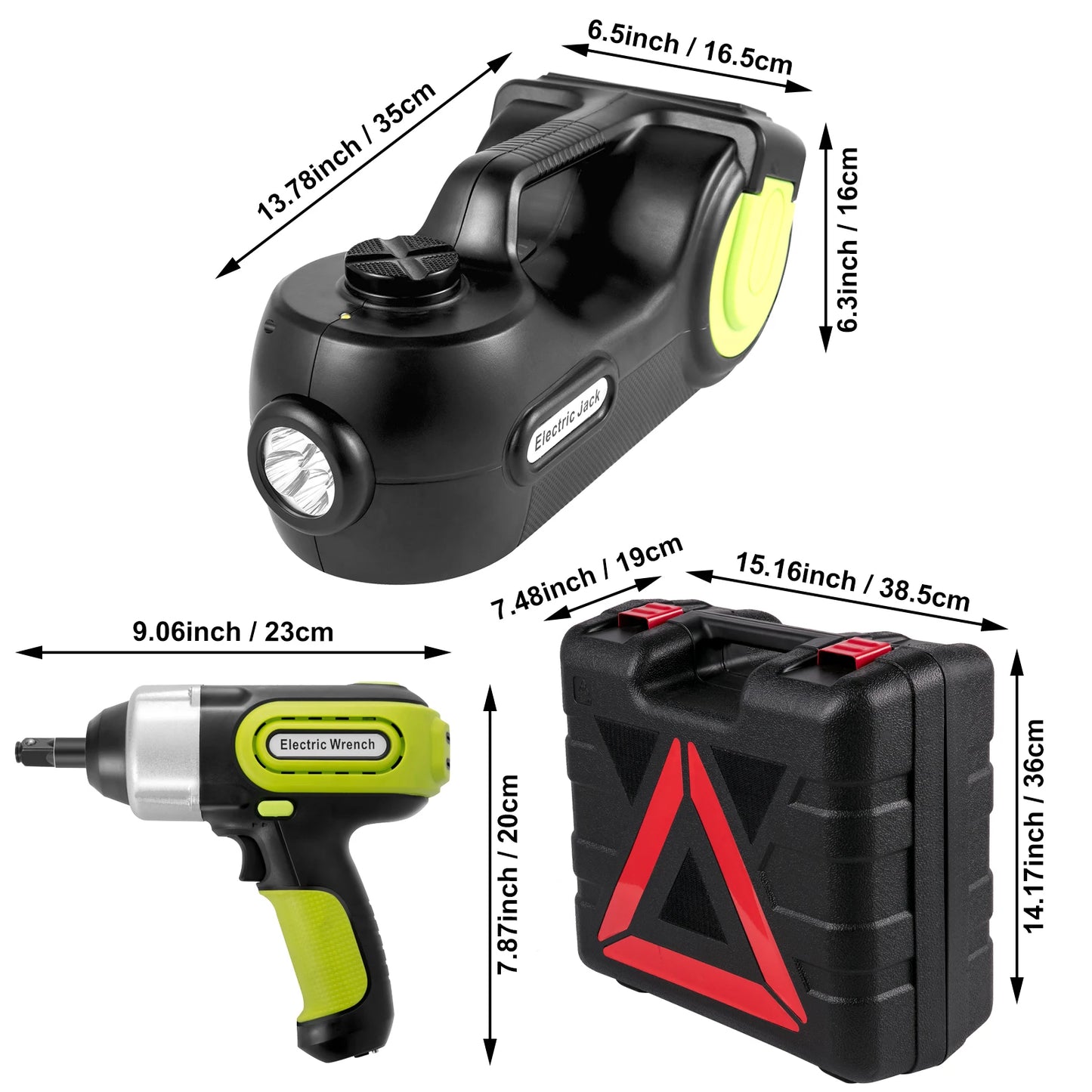 DriveNova™ 5T Elektro-Wagenheber Set – 3-in-1 Elektrischer Wagenheber mit Schlagschrauber & Luftkompressor (12V)